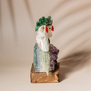 White Quartz Parrot Sculpture | Luxury Home Decor Gift - Image 3