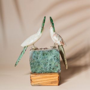 White Quartz Parrot Sculpture | Luxury Home Decor Gift - Image 4