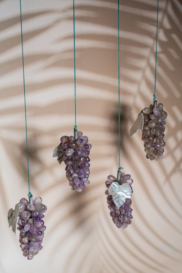 Amethyst grape hanging made from semi-precious stone for home decor and gifting