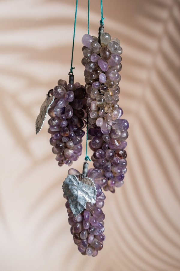 Amethyst grape hanging made from semi-precious stone for home decor and gifting