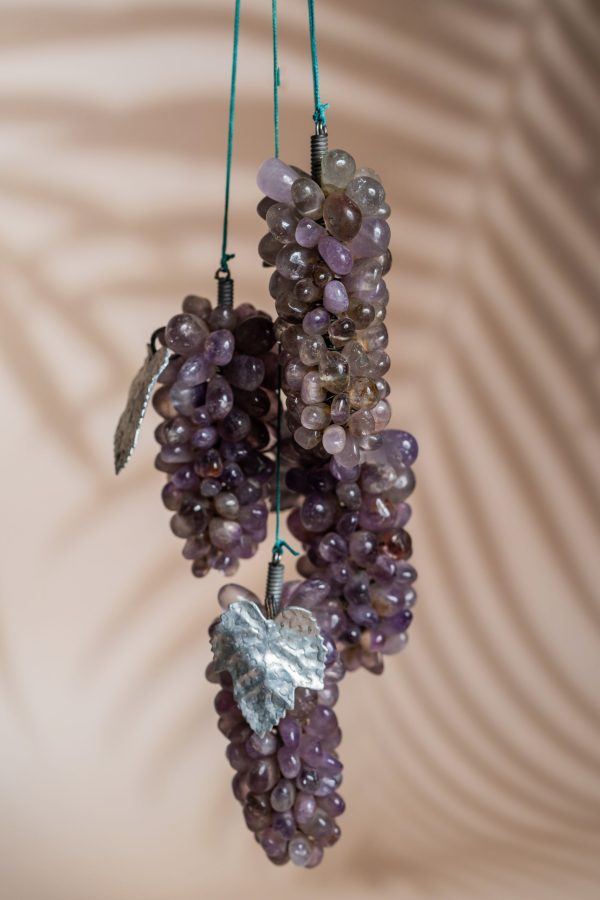 Amethyst grape hanging made from semi-precious stone for home decor and gifting