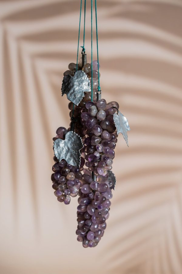 Amethyst grape hanging made from semi-precious stone for home decor and gifting