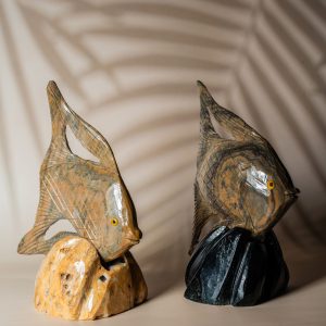 Calcite fish figurine made from semi-precious stone for home decor and gifting