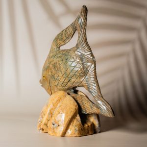 Calcite fish figurine made from semi-precious stone for home decor and gifting