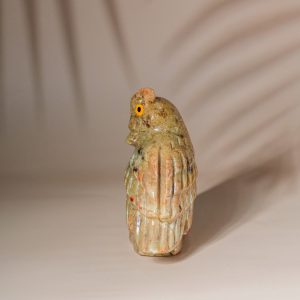 Honey sand calcite owl figurine made from semi-precious stone for home decor and gifting