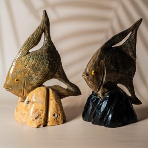 Jasper fish figurine made from semi-precious stone for home decor and gifting