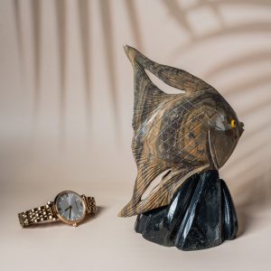 Jasper fish figurine made from semi-precious stone for home decor and gifting