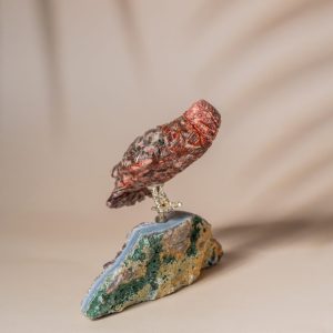 Leopard Skin Jasper Sparrow on Amethyst Geode - Image 5