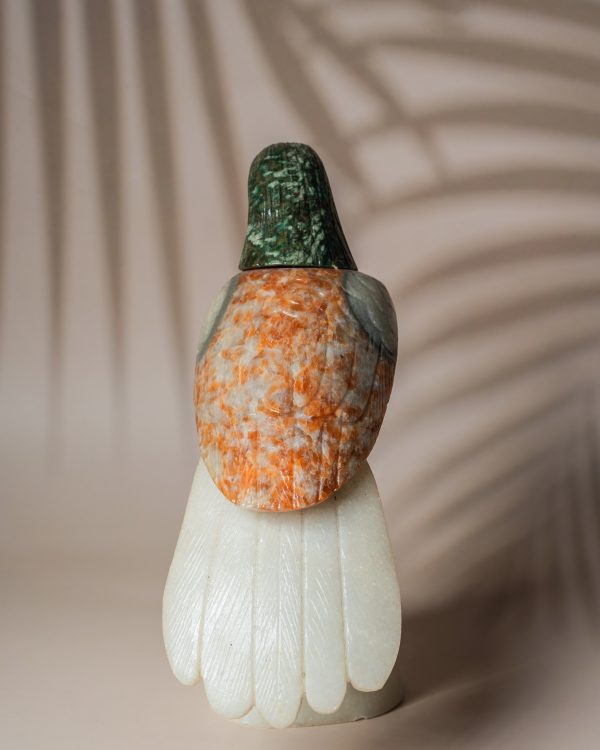 Luxury gemstone parrot figurine for home decor and premium gifting