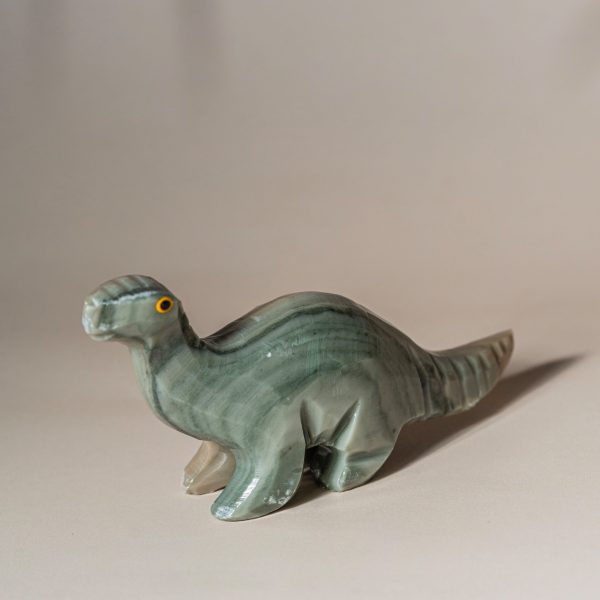Hand-carved onyx stone dinosaur figurine