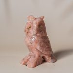 Rose quartz owl figurine for home decor