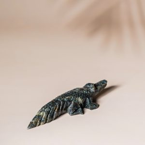 Stone crocodile figurine made from semi-precious stone for home decor