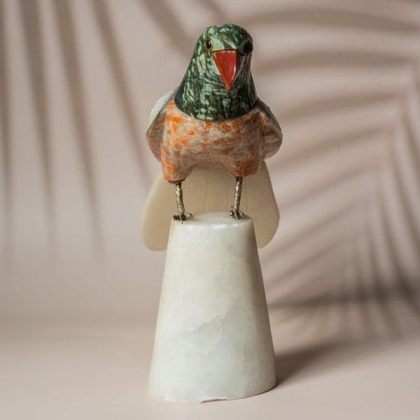Luxury gemstone parrot figurine for home decor and premium gifting
